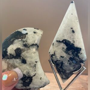Moonstone w/ Blue Flash Moon & Diamond Bundle 282g